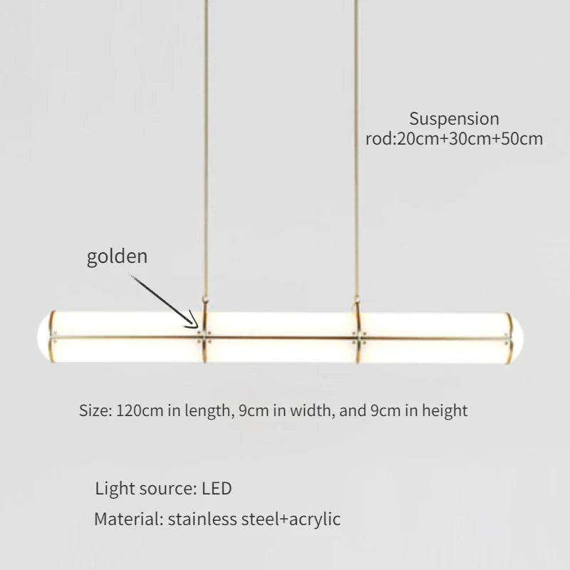 Minimalist and trendy pendant light for bar and coffee - Gold / Warm White / 2,1 m