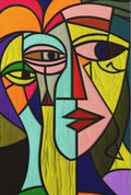 Abstract Cubist Picasso-Style Head Painting, Up to 100x150 cm - PF24294 / 100x150cm No Frame