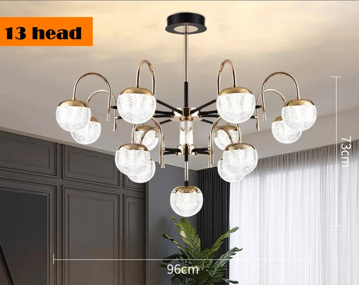Modern wrought iron chandelier for interior decoration - 13 Heads