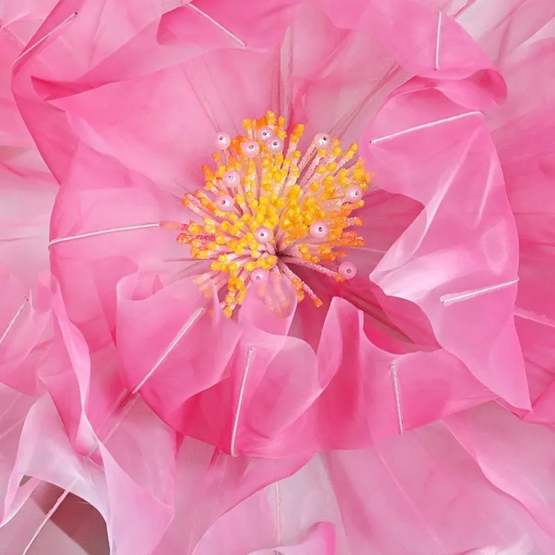 Artificial flower silk pink poppy festive realistic decoration - view 5