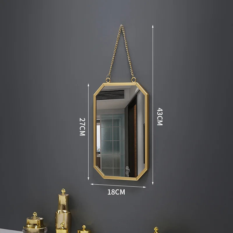 Creative round wall mirror for interior decoration and makeup - D