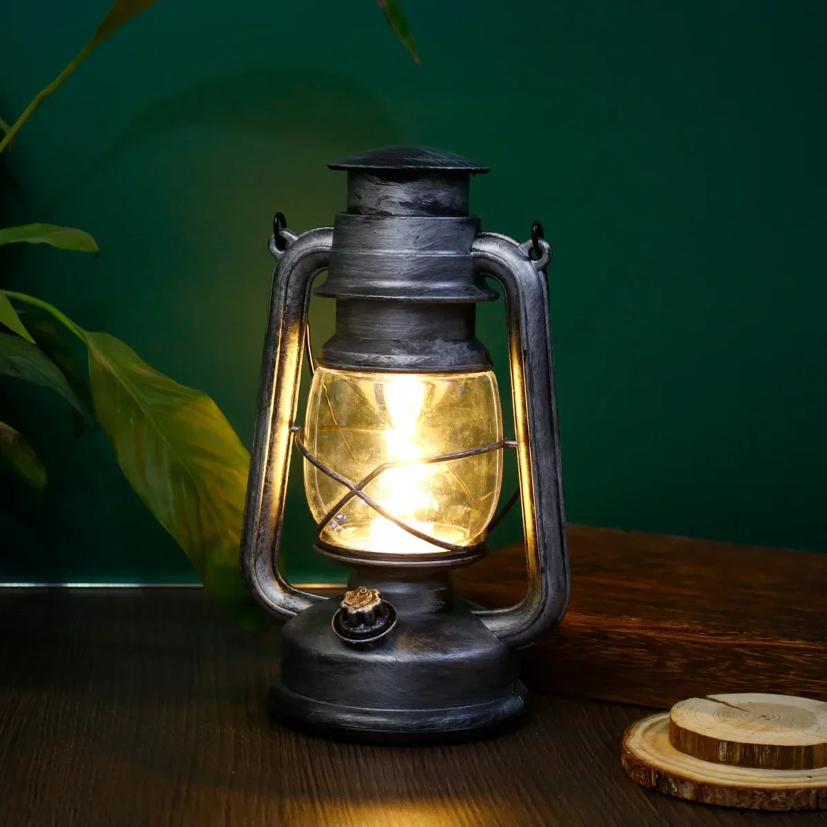 Retro waterproof camping lamp for tent and outdoor atmosphere - Silver