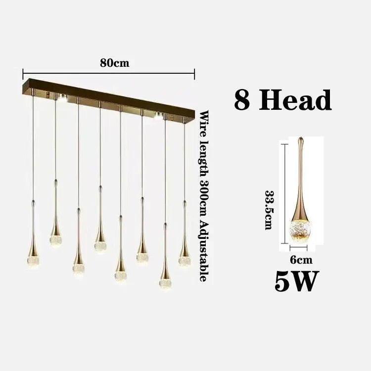 Luxury crystal bubble chandelier for modern decoration - Cross bar 8 Heads / 4000K Natural White