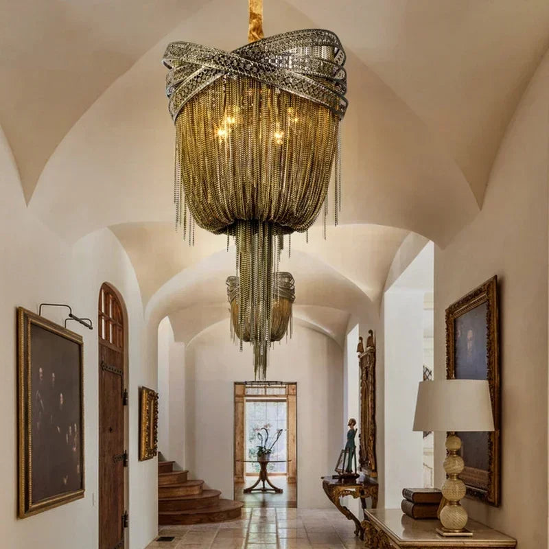 Aluminum pendant light industrial style with decorative acorns - view 5