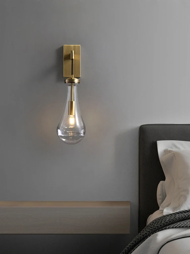 Copper wall sconce in the shape of a water drop creative design - view 4