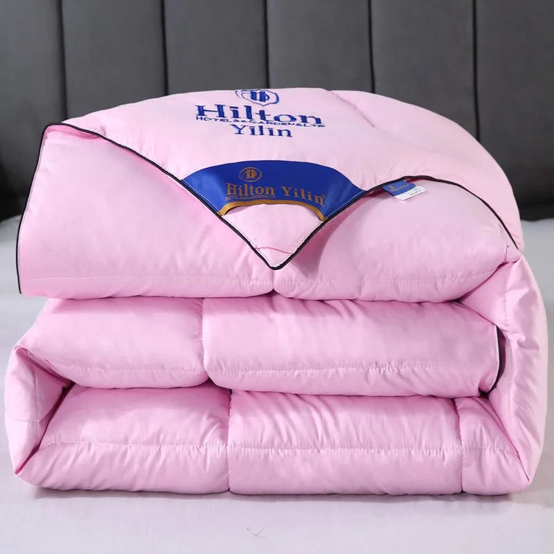 Noble100 % Goose Down Duvet Filled Quilt, Single, Double Size Comforter, Thick Blanket, Monochromatic, Perfect Comfort, Winter - Pink / 220x240cm 3000G