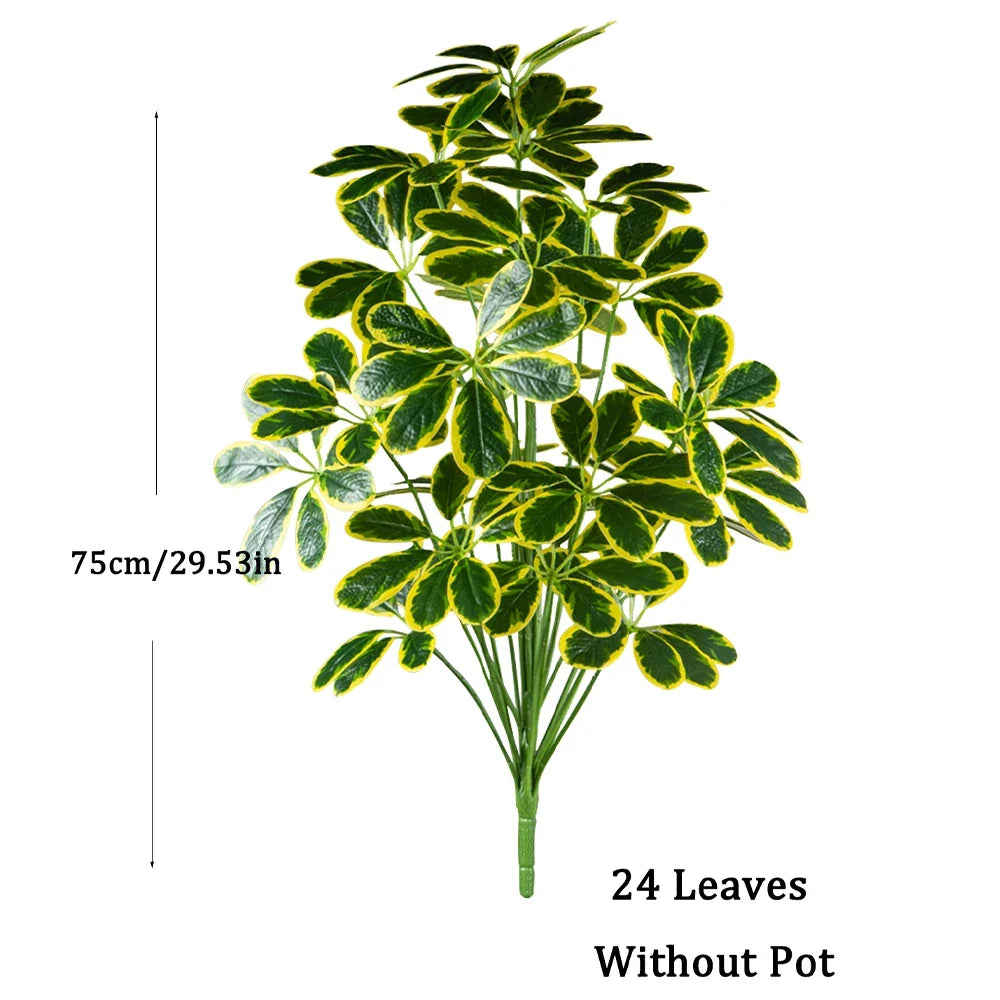 Artificial palm plants and monstera for interior and exterior decoration - 75cm 24 Yellow Leaves