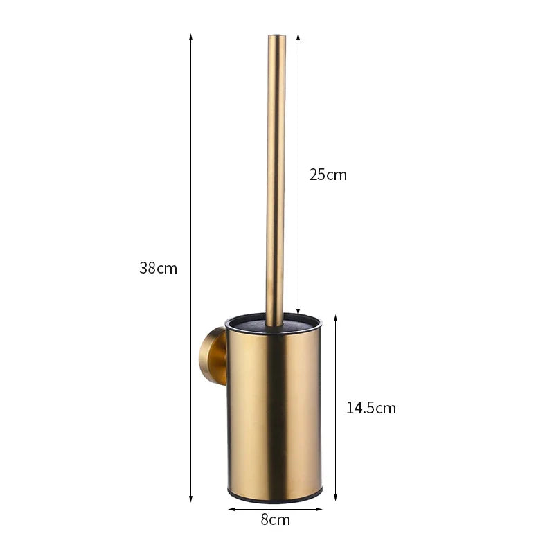 Stainless steel brush with bathroom cleaning support - Gold