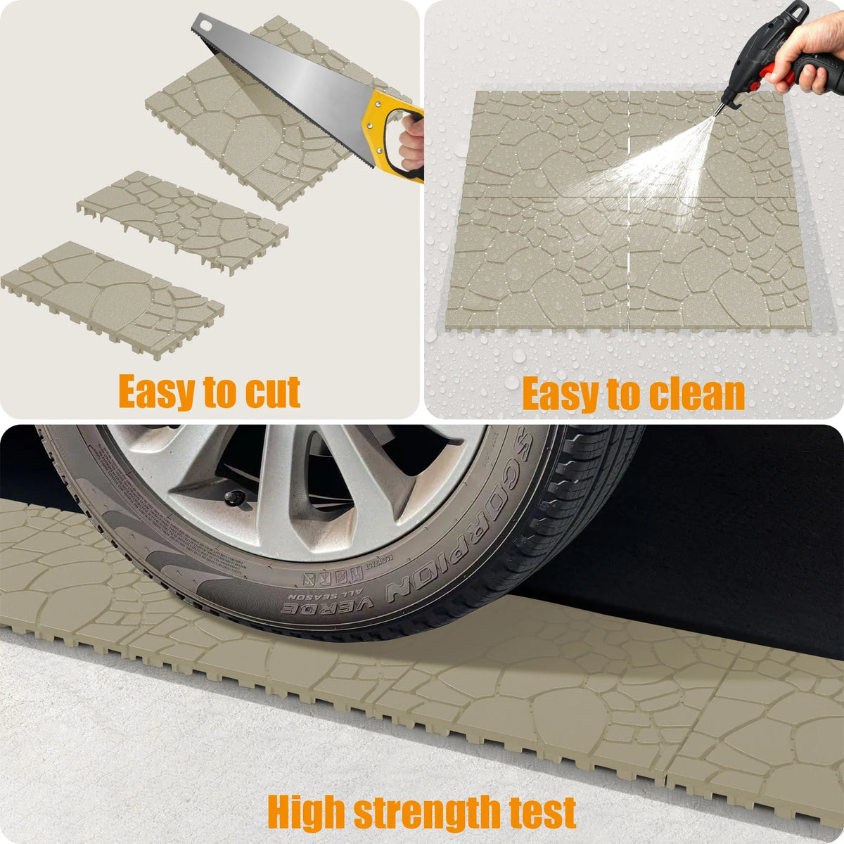 30 cm Stone-Look Interlocking Deck Tiles - view 5