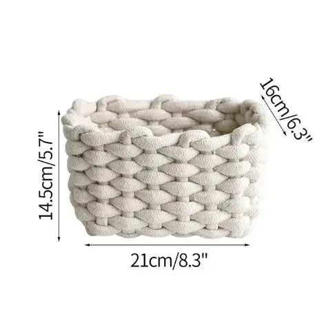 Cotton rope basket for various storage and Nordic decoration - S White