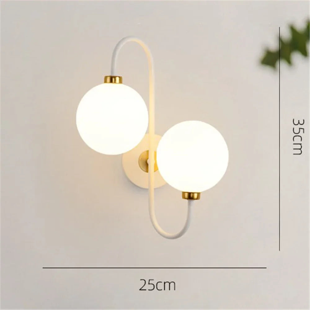Wall sconce in metal and glass modern Nordic style - D1