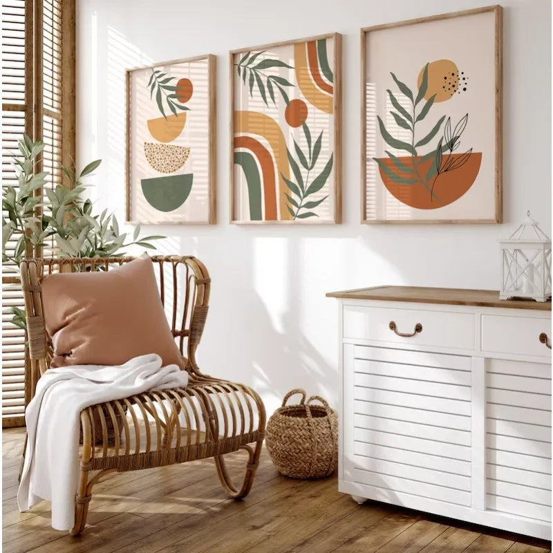 Set of 3 Abstract Wall Art Posters, Modern Fresh Design - view 2