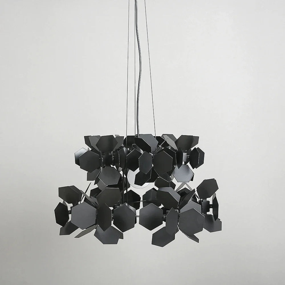 Modern led chandelier in iron for interior decoration - Black