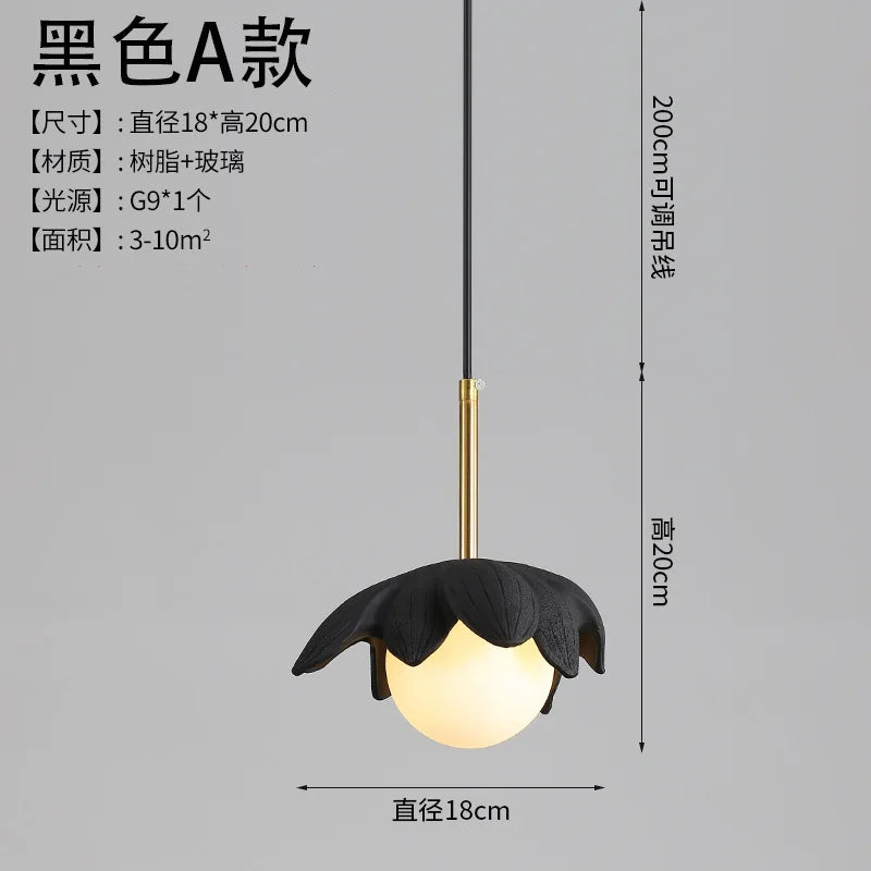 Modern resin pendant light for elegant interior decoration - Black Style A