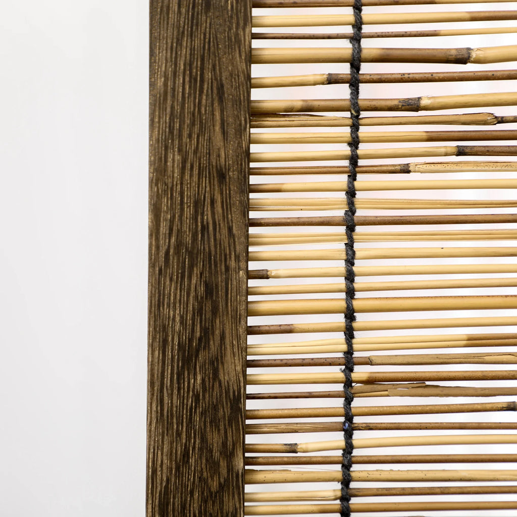 HOMCOM 4 panel folding wooden and Reed 160x1,8x170 cm Natural - view 4