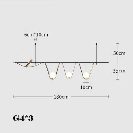 Minimalist LED Pendant Light, Sleek Multi-Style Fit - L180cm / White light