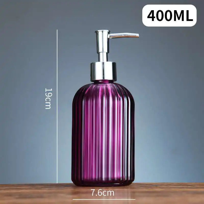 Portable glass liquid soap dispenser for bathroom - Rose verticale