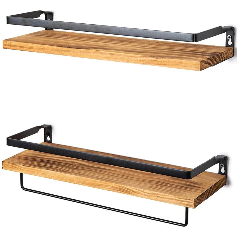 ABGH-Antique Floating Wall Shelves Floating Wall Shelves Wooden Floating Shelves-Kitchen, Bathroom And Bedroom Decorative Storag - view 2