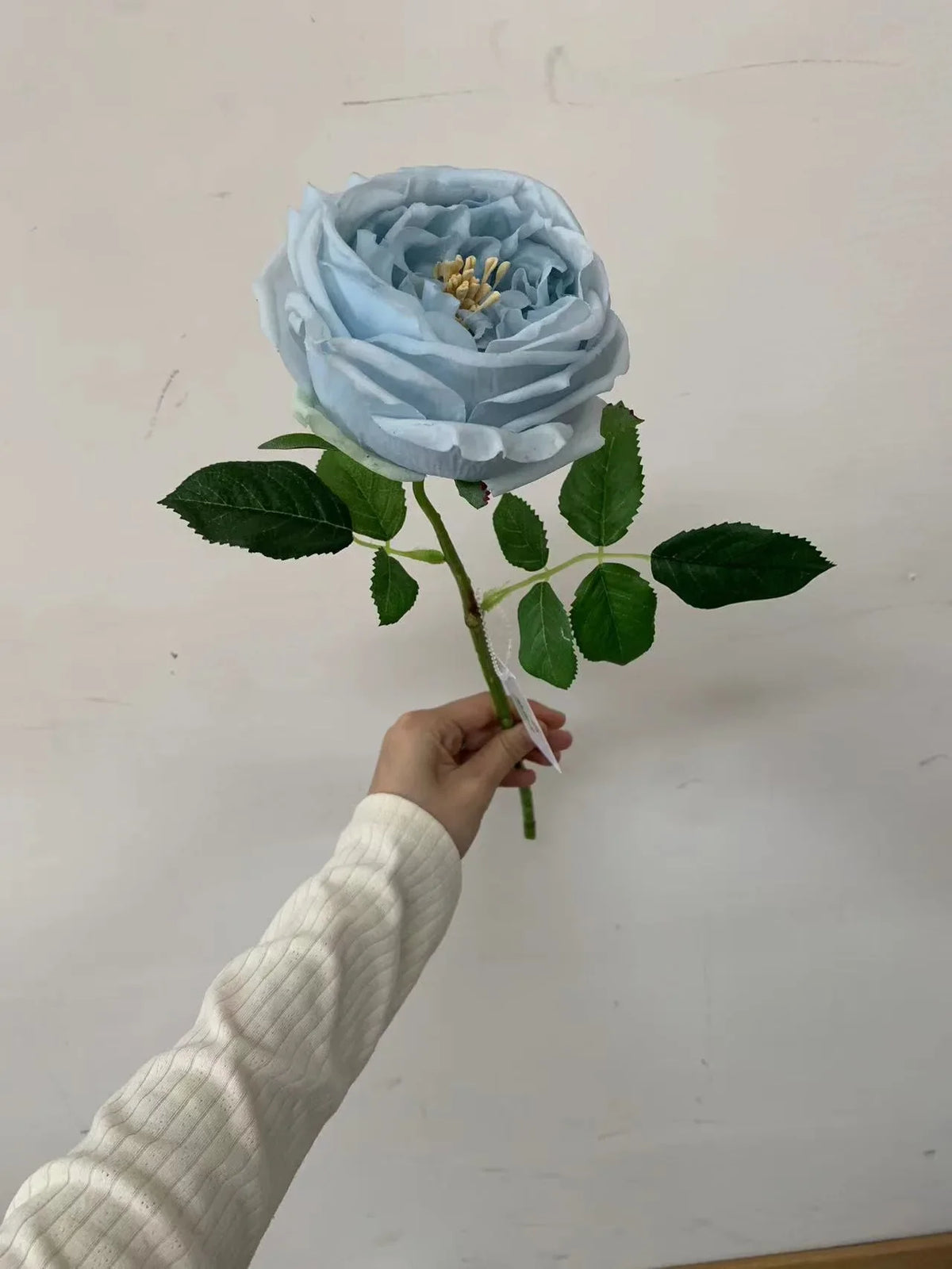 Artificial silk flower branch for festive decorations and wedding - Blue