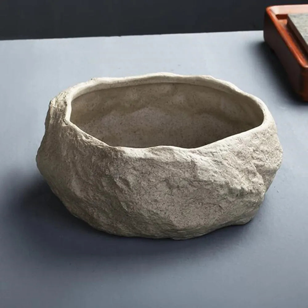 Ceramic Rock Mud Imitation Stone tea Washing Pen Wash tea Cups, Household tea Set Accessories, Extra Large Basin - view 4