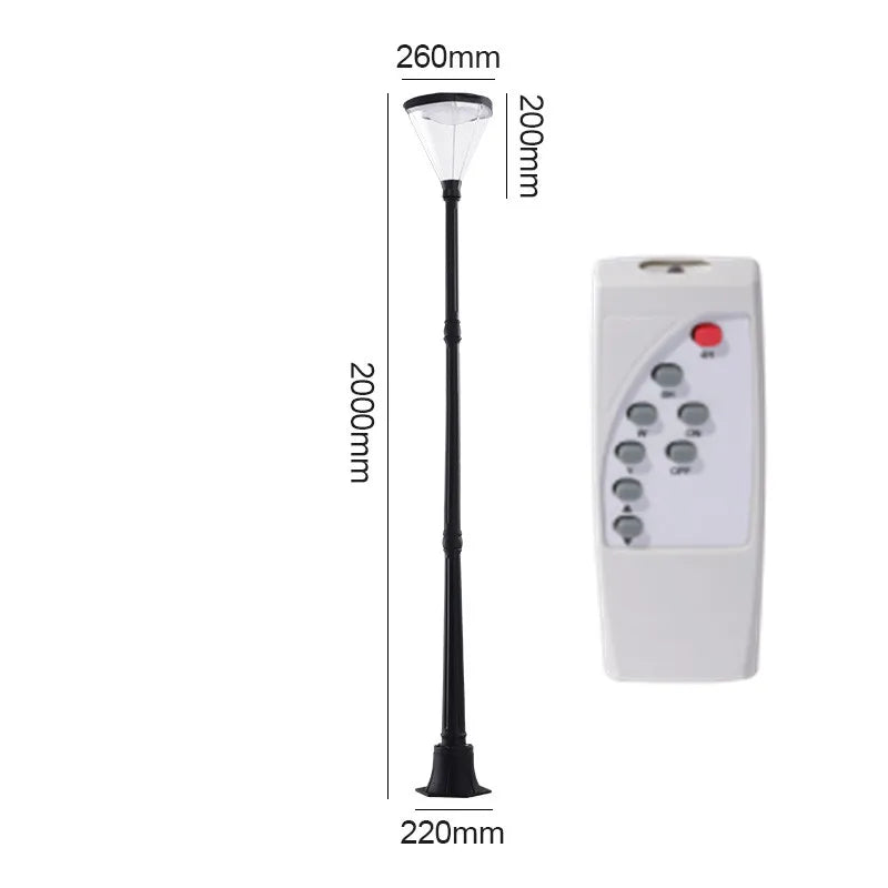 LED solar lamp for outdoor lighting garden and road - 3-200 cm / Warm Light
