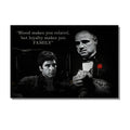 Black and White Movie Scarface and Godfather Canvas Painting Tony Montana , Don Vito Corleone Quotes Posters Pictures Home decor - A / 20x30cm no frame