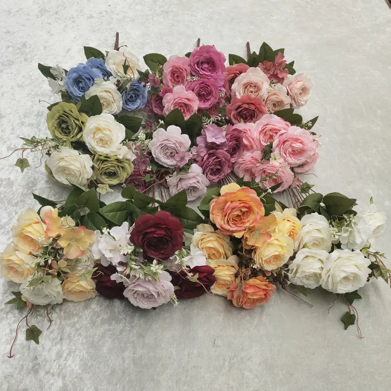 Bouquet of silk rose wines for wedding decoration and garden