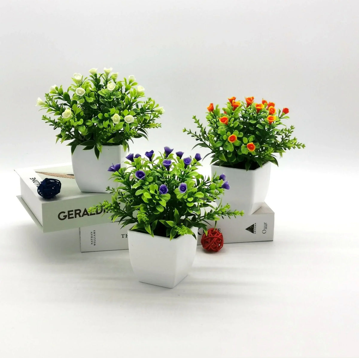 Small rose in pot bonsai decoration artificial plants for indoors - view 2