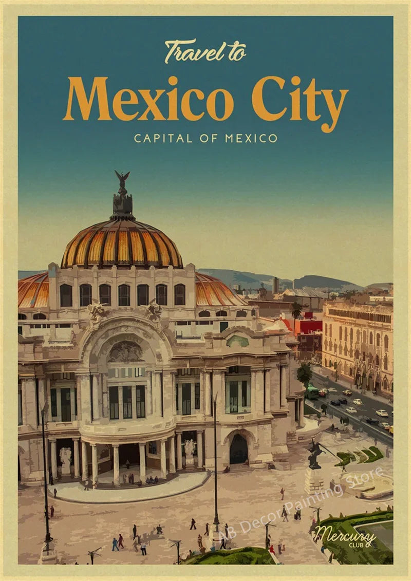 Vintage Travel Poster Wall Art for Tourism, Design 31 - 31 / A3 16.5 x 11.8 inches