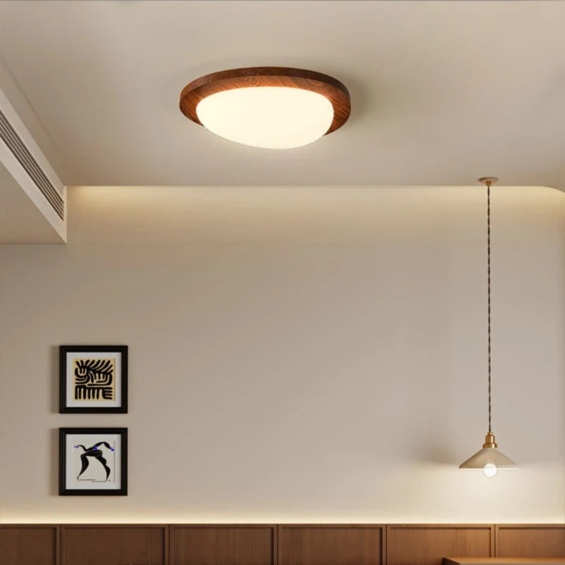 Modern wooden minimalist ceiling lamp Nordic log pattern - view 6