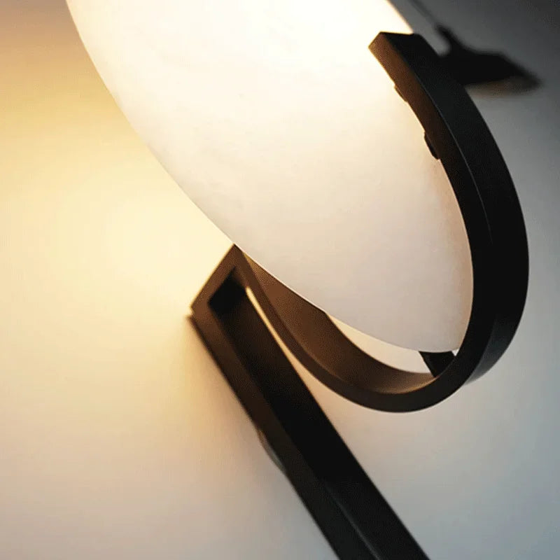 Nordic wall sconce in copper and marble modern design to led - view 6