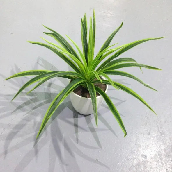 Artificial plants decorative chlorophytum for indoors without pot - 30 feuilles vertes