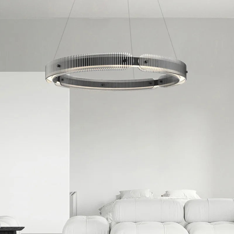 Chandelier in smoked glass design modern decorative pendant light - view 2