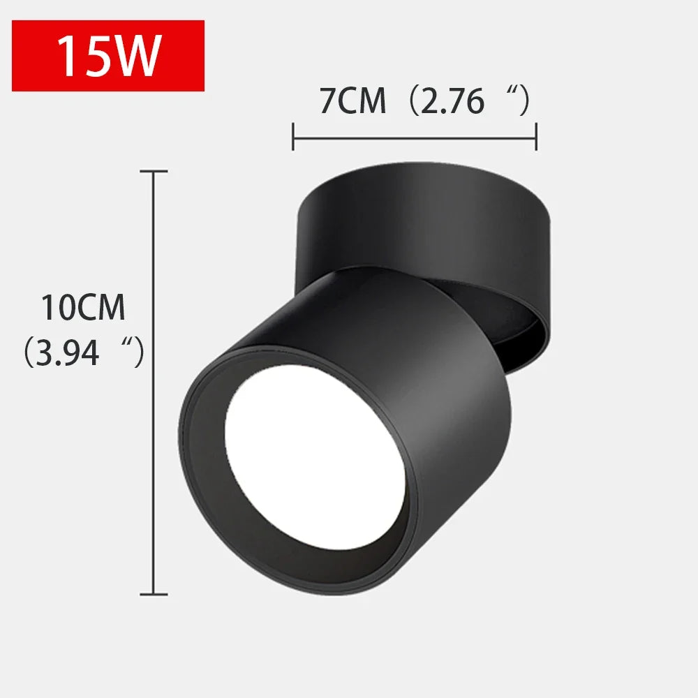 Outdoor led spot with adjustable angle without perforation - Black 15W / Warm Light