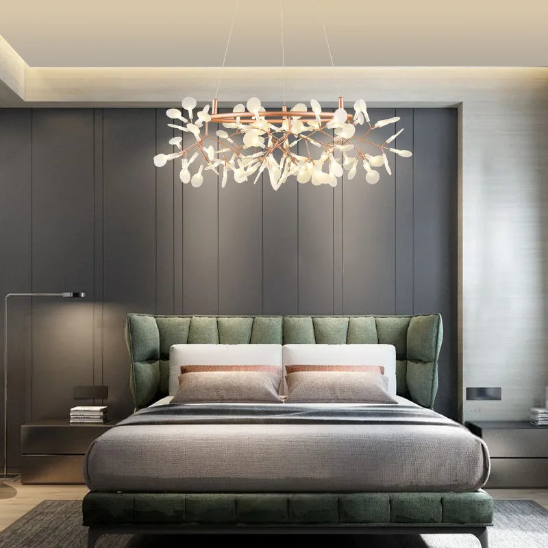 Creative LED chandelier in stainless steel and acrylic for interior decoration - view 2