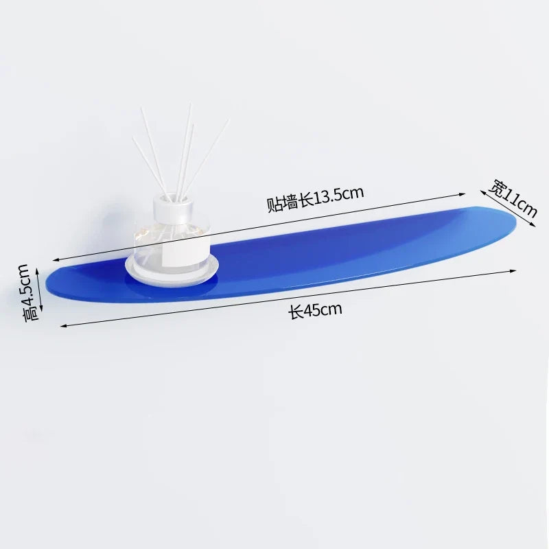 Acrylic floating shelf for modern invisible storage - 45x11cm