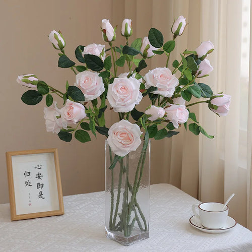 3 heads of artificial rose wines for wedding decoration and bedroom - view 2