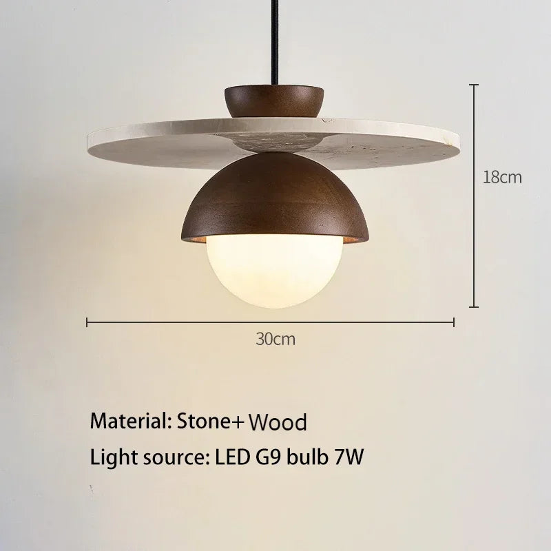 Modern LED during lamp, walnut stone during lamp, bedside lamp, indoor home decoration - walnut color normal / 4000K
