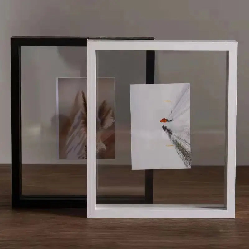 Classic Solid Wood Double-Sided Transparent Acrylic Photo Frame, Framing Photos, Specimens, Certificates, Paintings, Posters - view 2