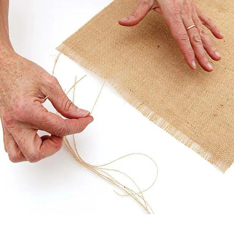 Rustic jute table runner with braided pom-poms - view 2