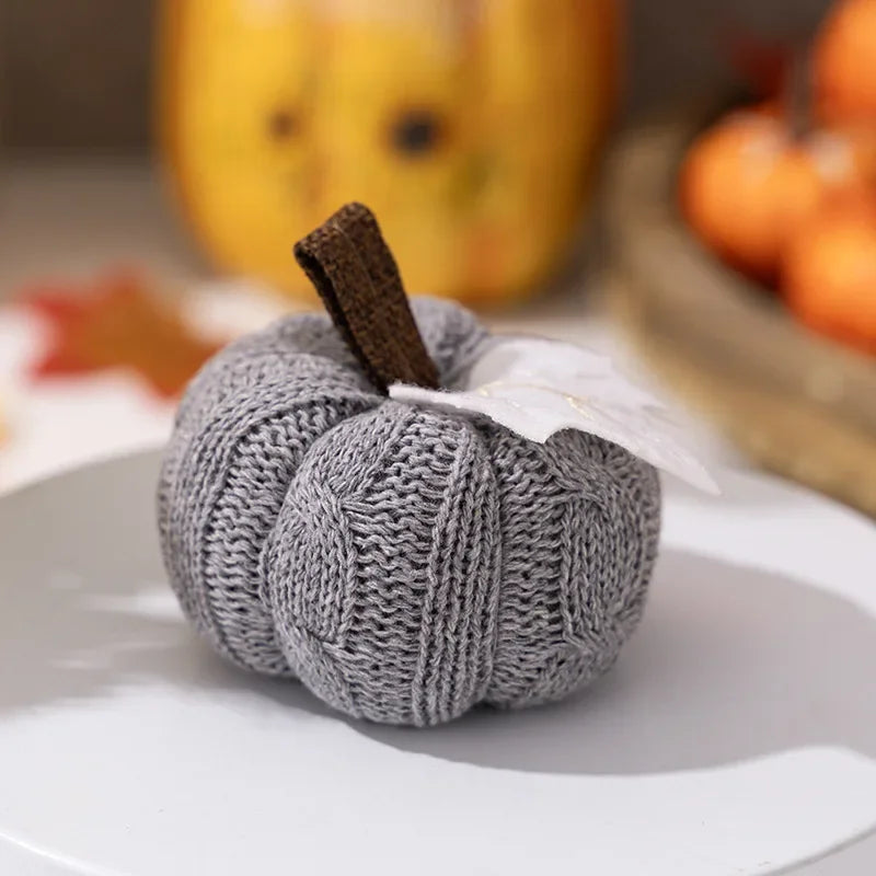 Decorative pumpkins for autumn thanksgiving and halloween - Gray