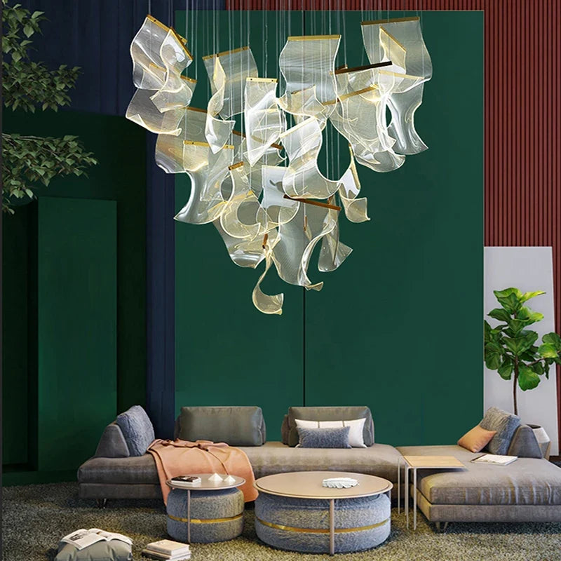 Acrylic chandelier with led design for modern interior decoration - view 5