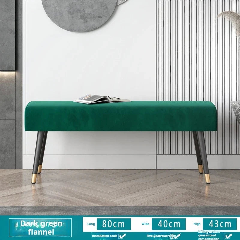 Soft shoe bench for entrance hall and living room - Dark Green 80cm