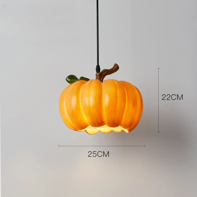 Retro pumpkin-shaped chandelier for Halloween decoration - Small Size / Warm Light