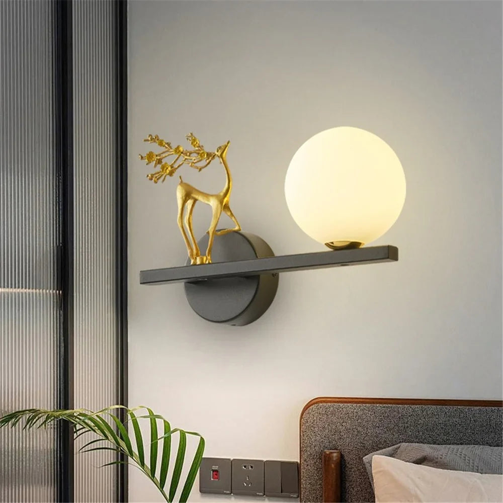 Wall sconce led golden deer for interior artistic decoration - view 4