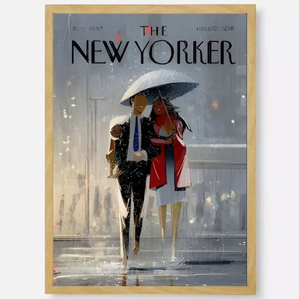 New Yorker Waterproof Poster Sticker for Bars and Cafes - 15x20cm No Frame