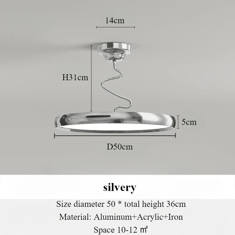 Modern light simple Nordic style aluminum with LED lights - Silver-D50cm / 3 couleurs