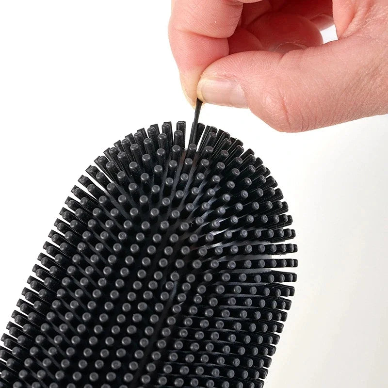 Luxury metal and plastic toilet brush with removable support - view 3