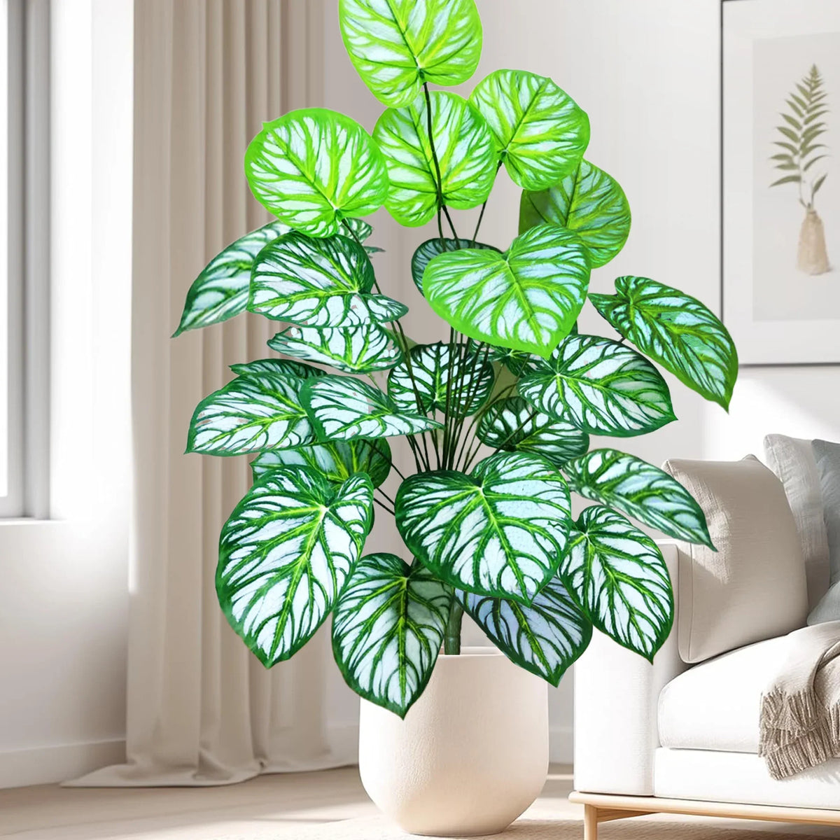 Artificial plant in pot apple leaf for interior decoration - view 5