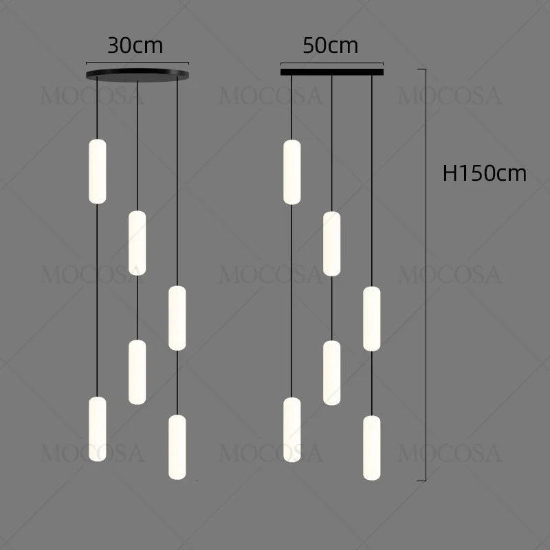 Modern led chandelier for elegant hanging lighting - 6 Lights / White Light